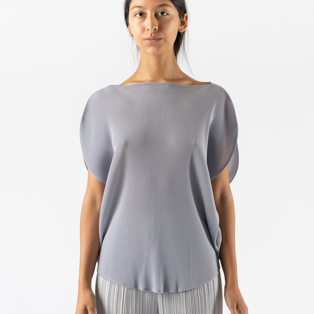 Pleats Please Issey Miyake Mist April Shirt in Cool Gray Curated 