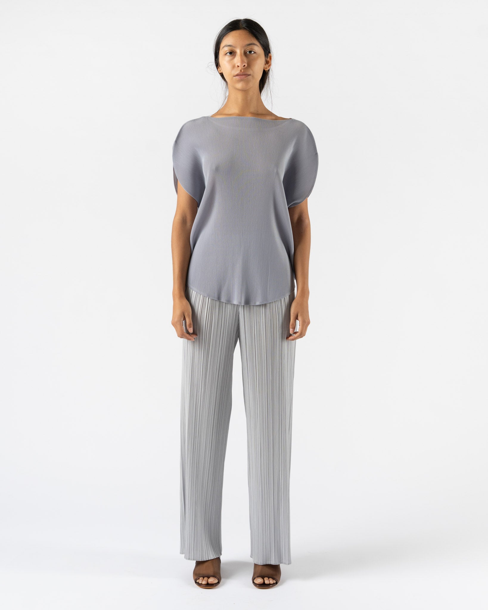 Pleats Please Issey Miyake Monthly Colors April Pants in Cool Gray