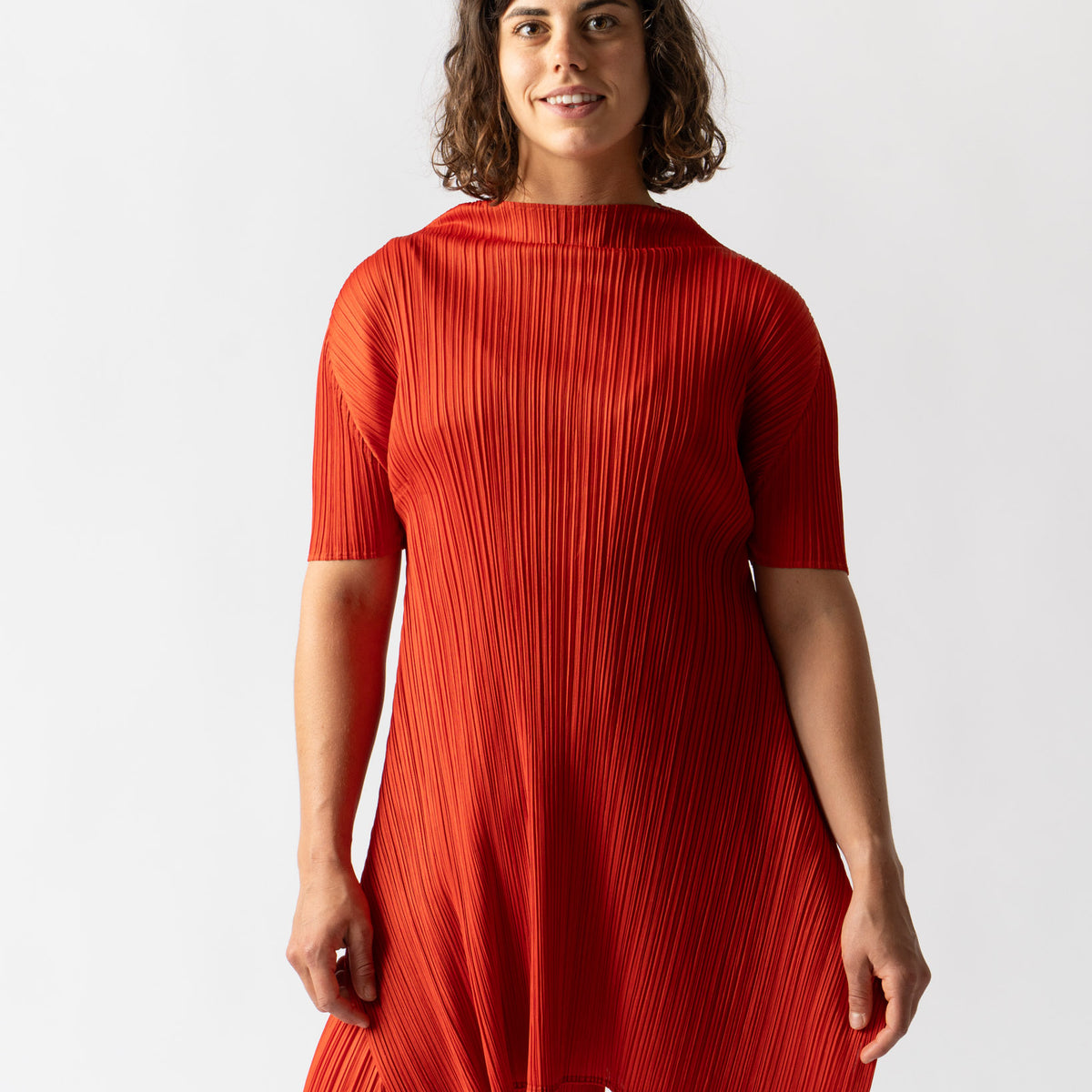 Pleats Please Issey Miyake Monthly Colors July in Bright Red Curated at  Jake and Jones