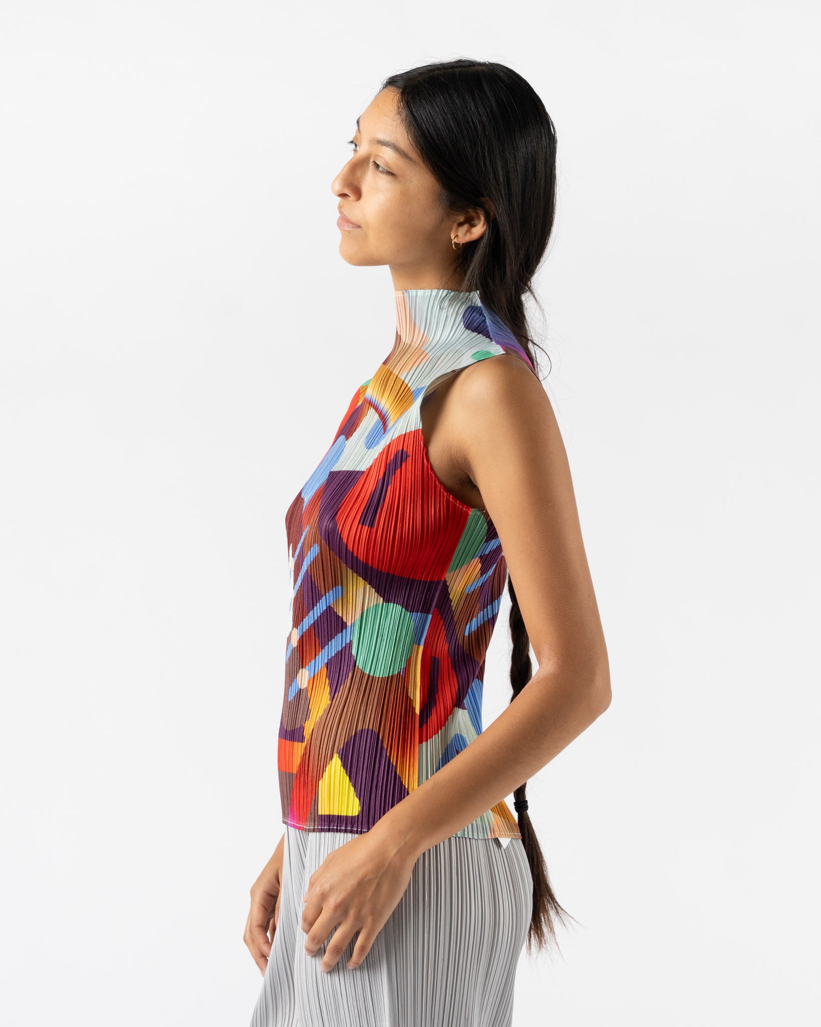 Pleats Please Issey Miyake Playground Shirt in Red