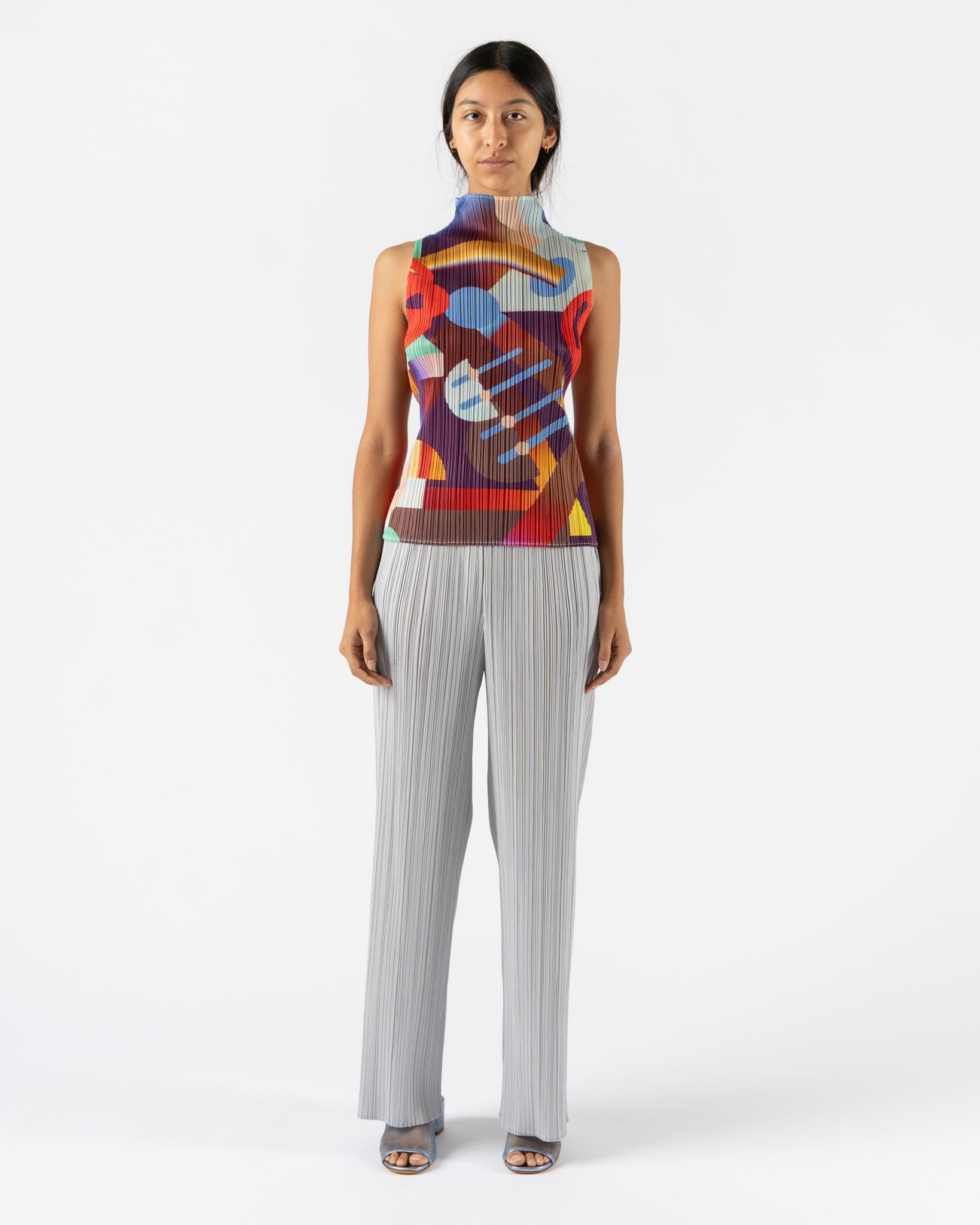 Pleats Please Issey Miyake Playground Shirt in Red