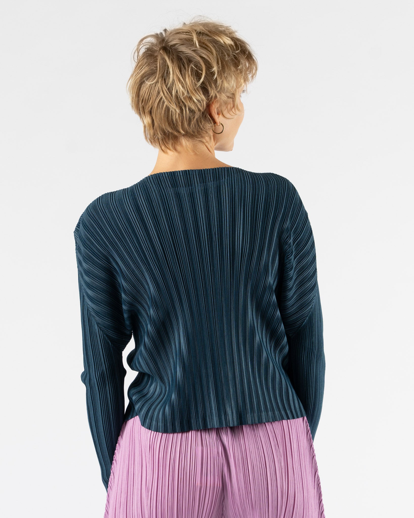 Pleats Please Issey Miyake Rib Pleats November in Grayish Navy