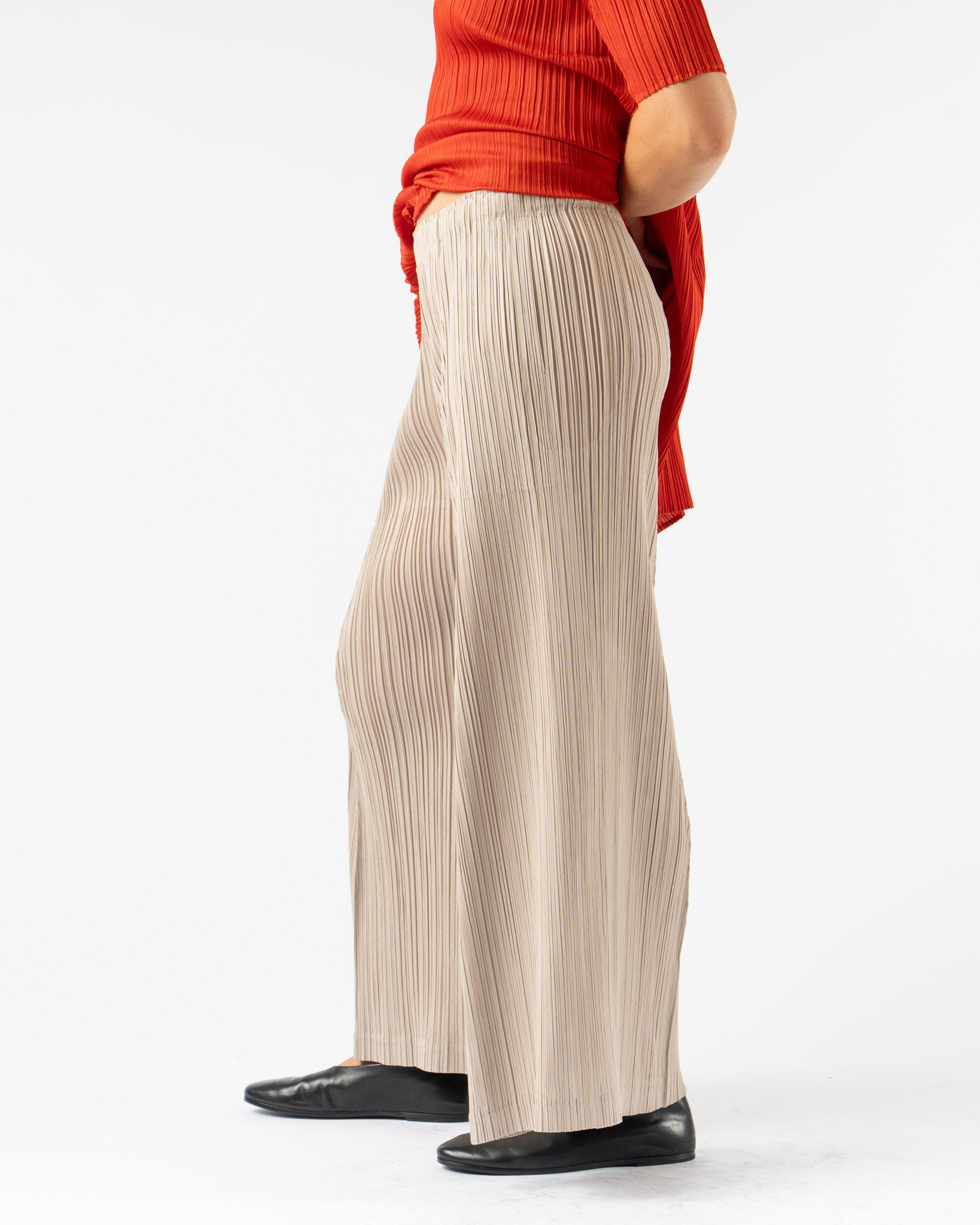 Pleats Please Issey Miyake Thicker Bottoms 1 in Greige