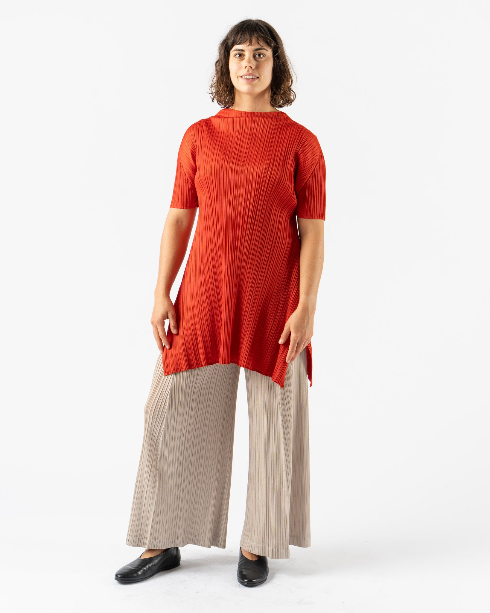 Pleats Please Issey Miyake Thicker Bottoms 1 in Greige
