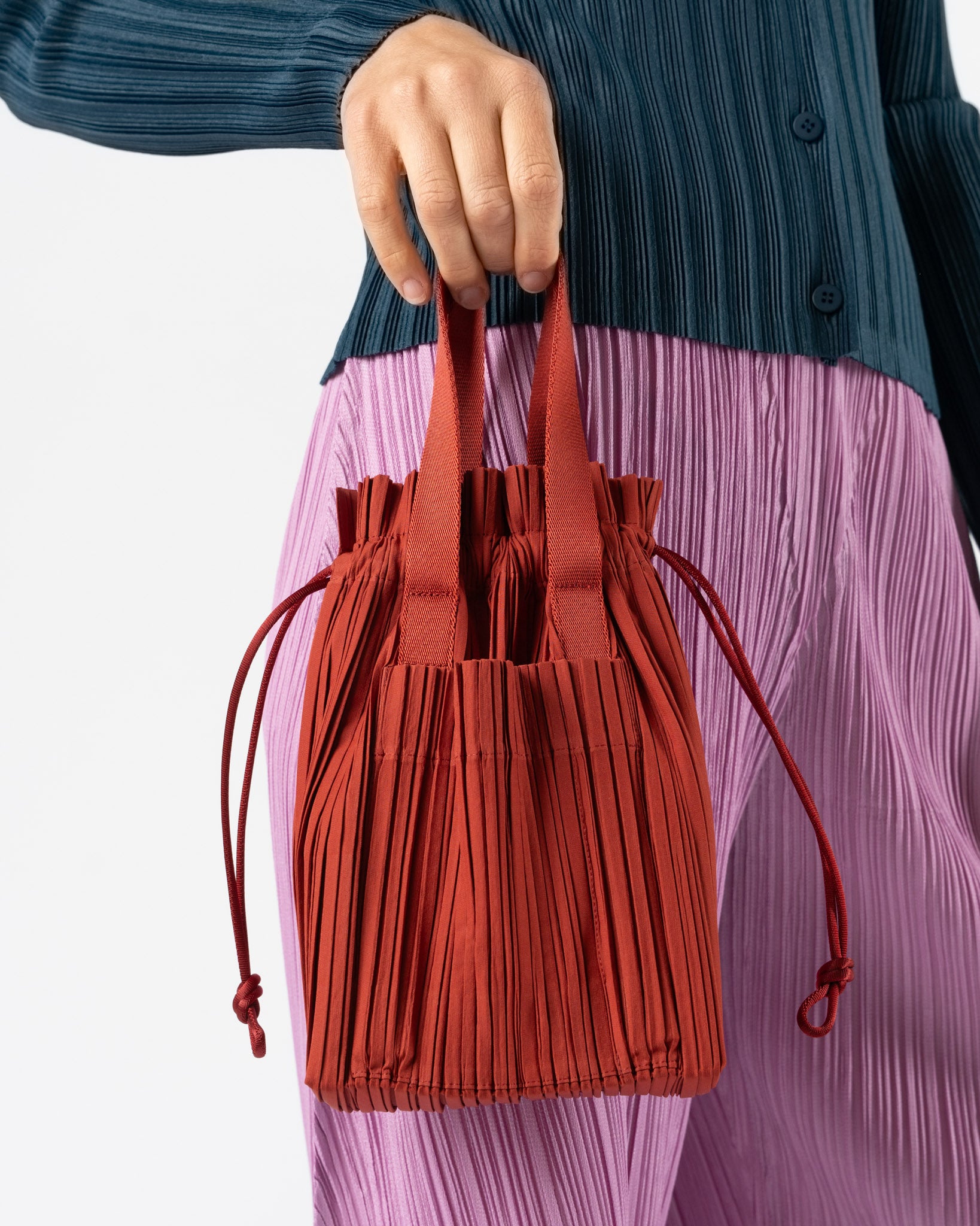 Pleats Please Issey Miyake Tote Bag in Red