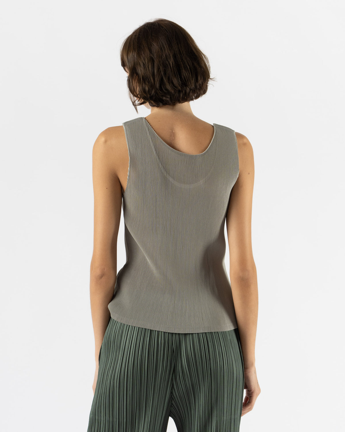 Pleats Please Issey Miyake Mist September Shirt in Sage