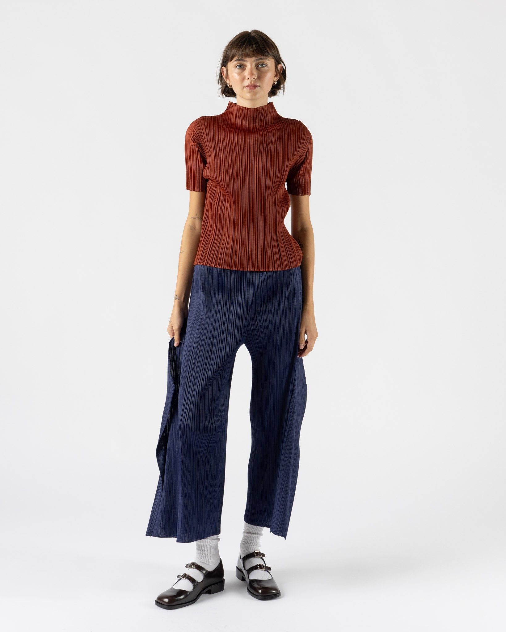 Pleats Please Issey Miyake Monthly Colors September in Navy Blue