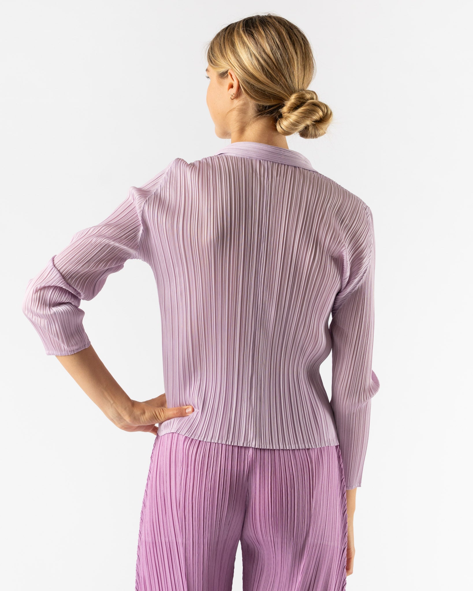 Pleats Please Issey Miyake Pleats Shirt in Light Pink