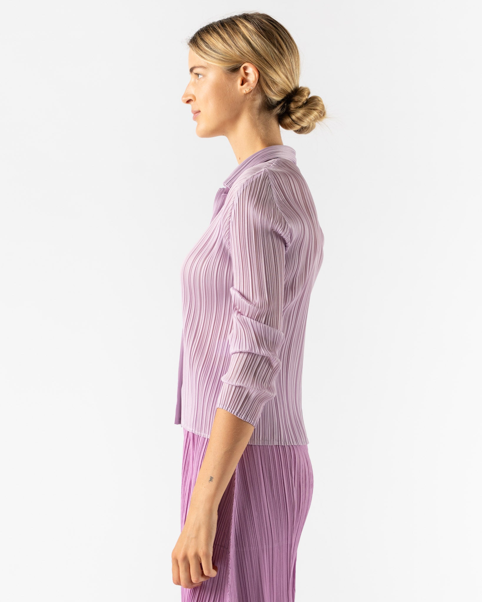 Pleats Please Issey Miyake Pleats Shirt in Light Pink