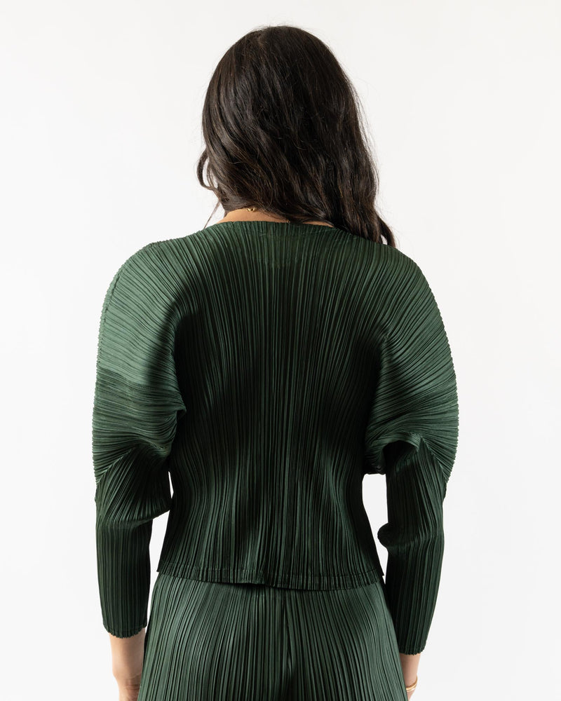 Pleats Please Issey Miyake Monthly Colors October Top in Deep Green