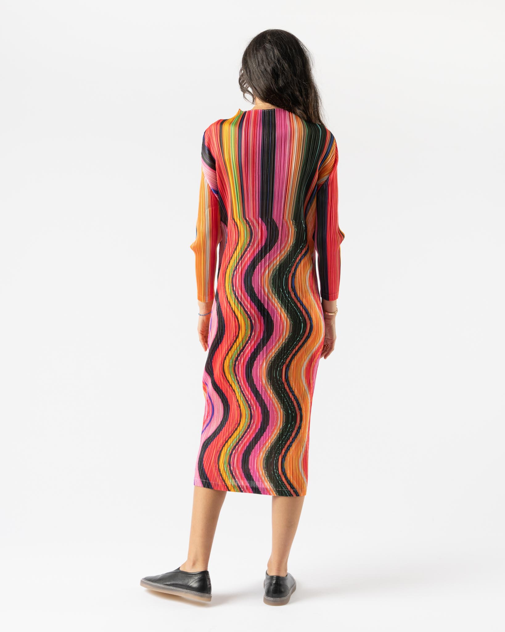 Pleats Please Issey Miyake Warp Dress in Pink