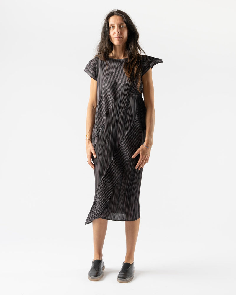 Pleats Please Issey Miyake Cosmic Rays Dress in Gray