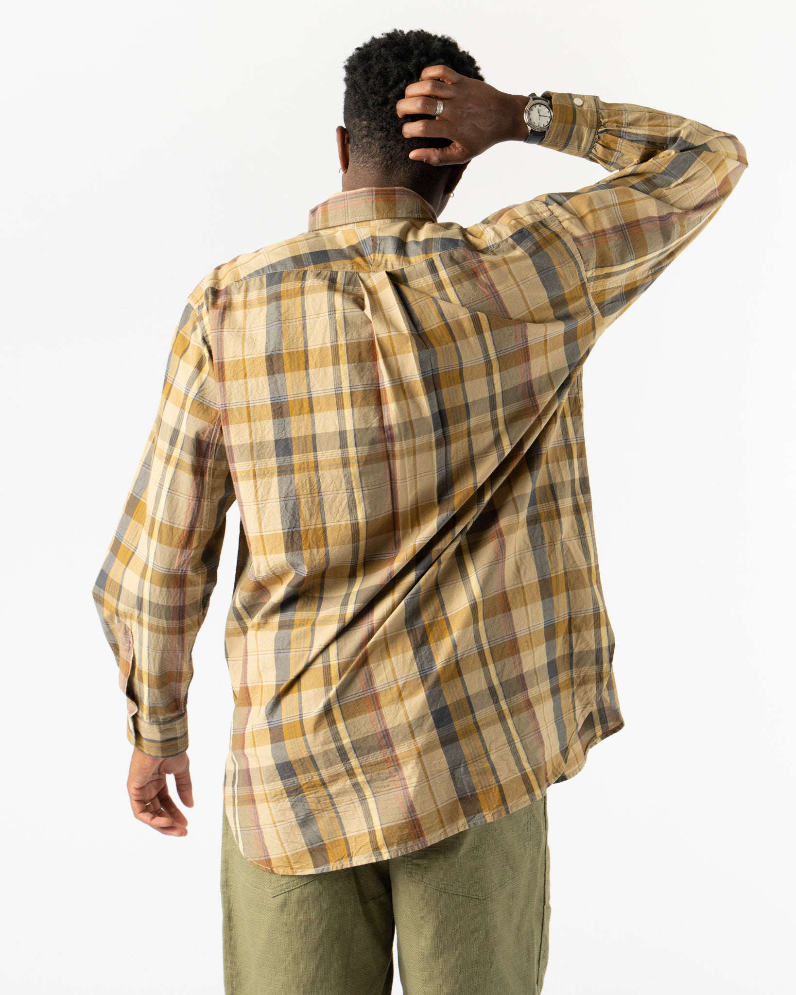 Engineered Garments Popover BD Shirt in Multi Color Cotton Block Stripe