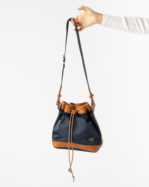 ショルダーバッグ PORTER DRAWSTRING BAG S Porter Yoshida String Drawstring Bag (S) in Navy Curated at Jake