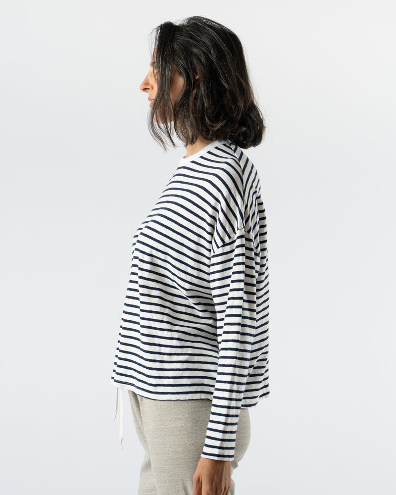 Ichi Antiquités Pullover in Striped White x Navy