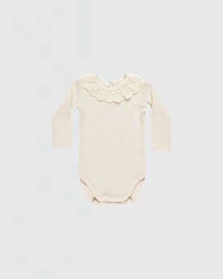 Quincy Mae Ruffle Collar Bodysuit in Natural