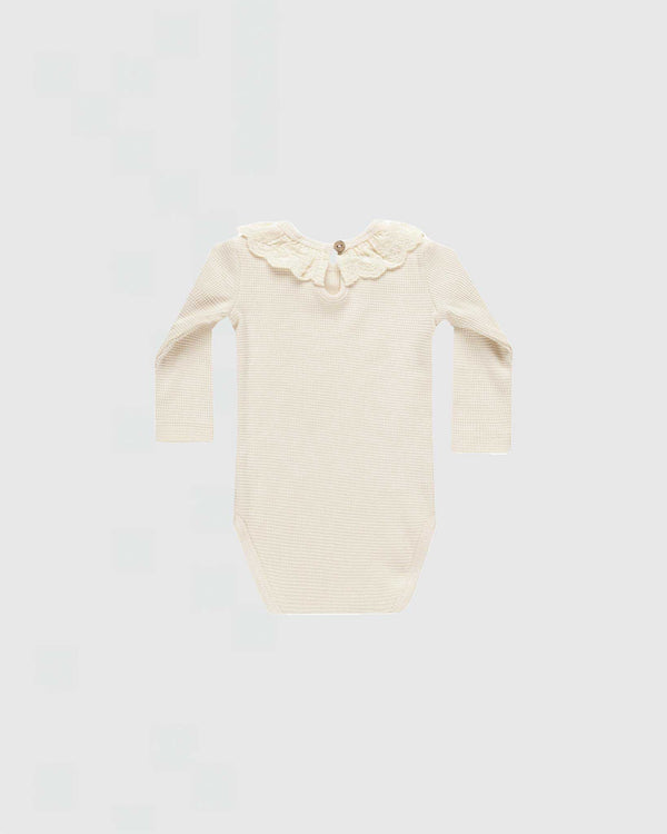 Quincy Mae Ruffle Collar Bodysuit in Natural