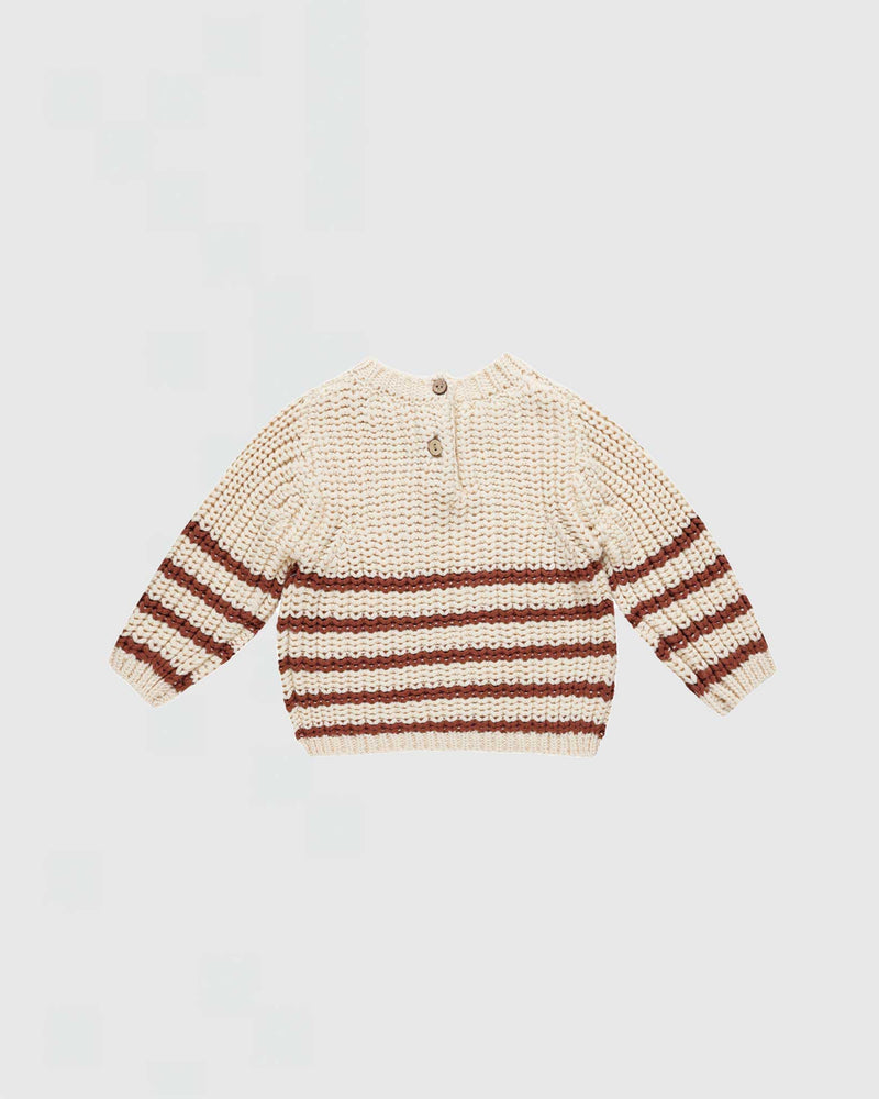 Quincy Mae Rex Sweater in Cranberry Stripe