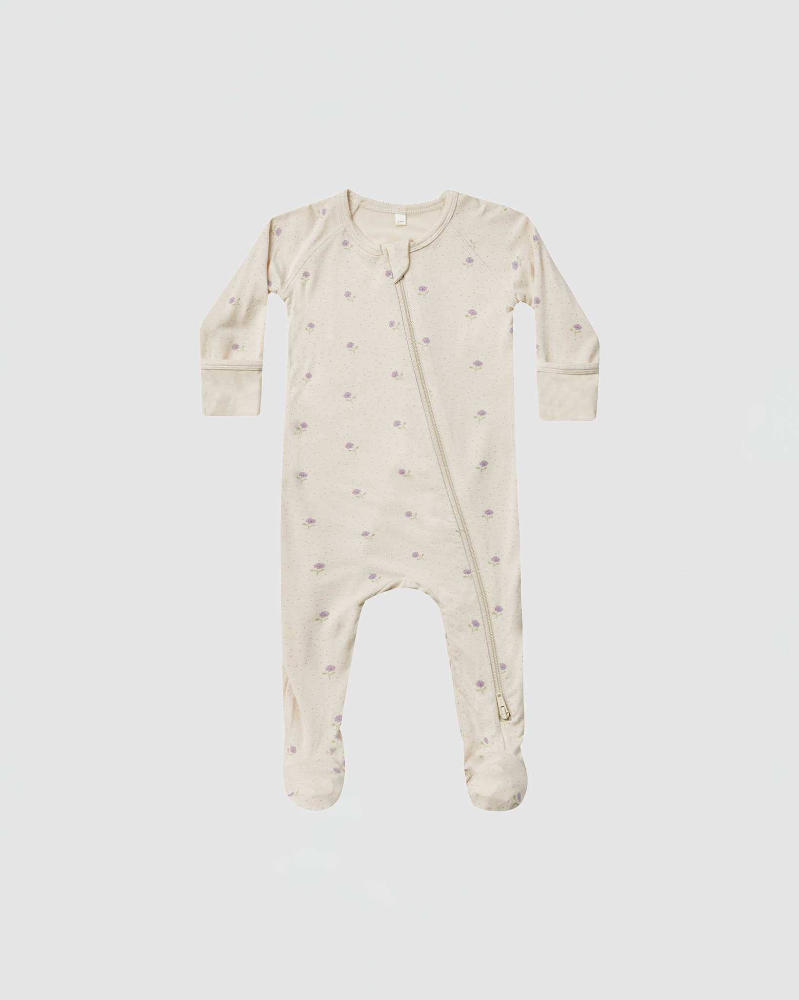 Quincy Mae Bamboo Zip Footie in Sweet Pea