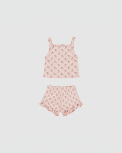 Quincy Mae Evie Tank + Shortie Set in Roses