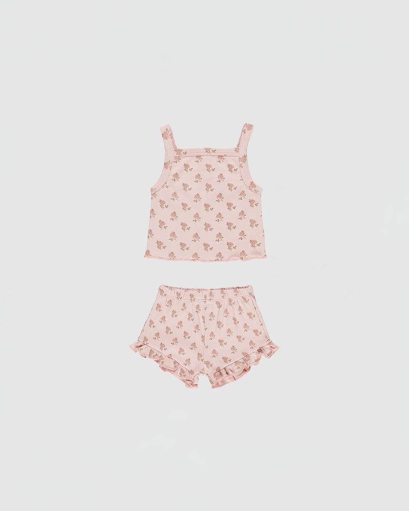 Quincy Mae Evie Tank + Shortie Set in Roses