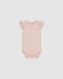 Quincy Mae Flutter Sleeve Bodysuit in Bubblegum