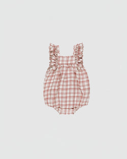 Quincy Mae Maya Romper in Pink Plaid