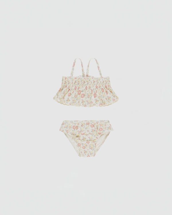 Quincy Mae Smocked Ruffled Bikini in Bloom