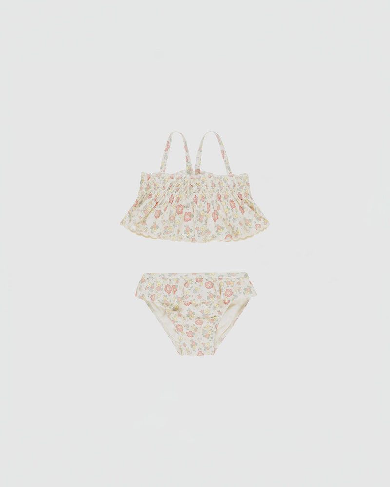 Quincy Mae Smocked Ruffled Bikini in Bloom