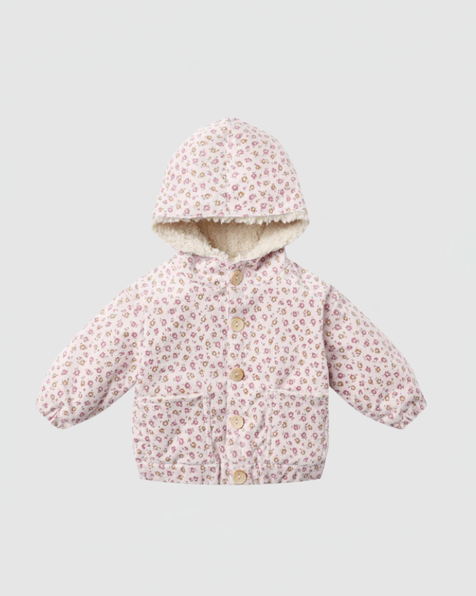 Quincy Mae Corduroy Hooded Jacket in Wildflowers