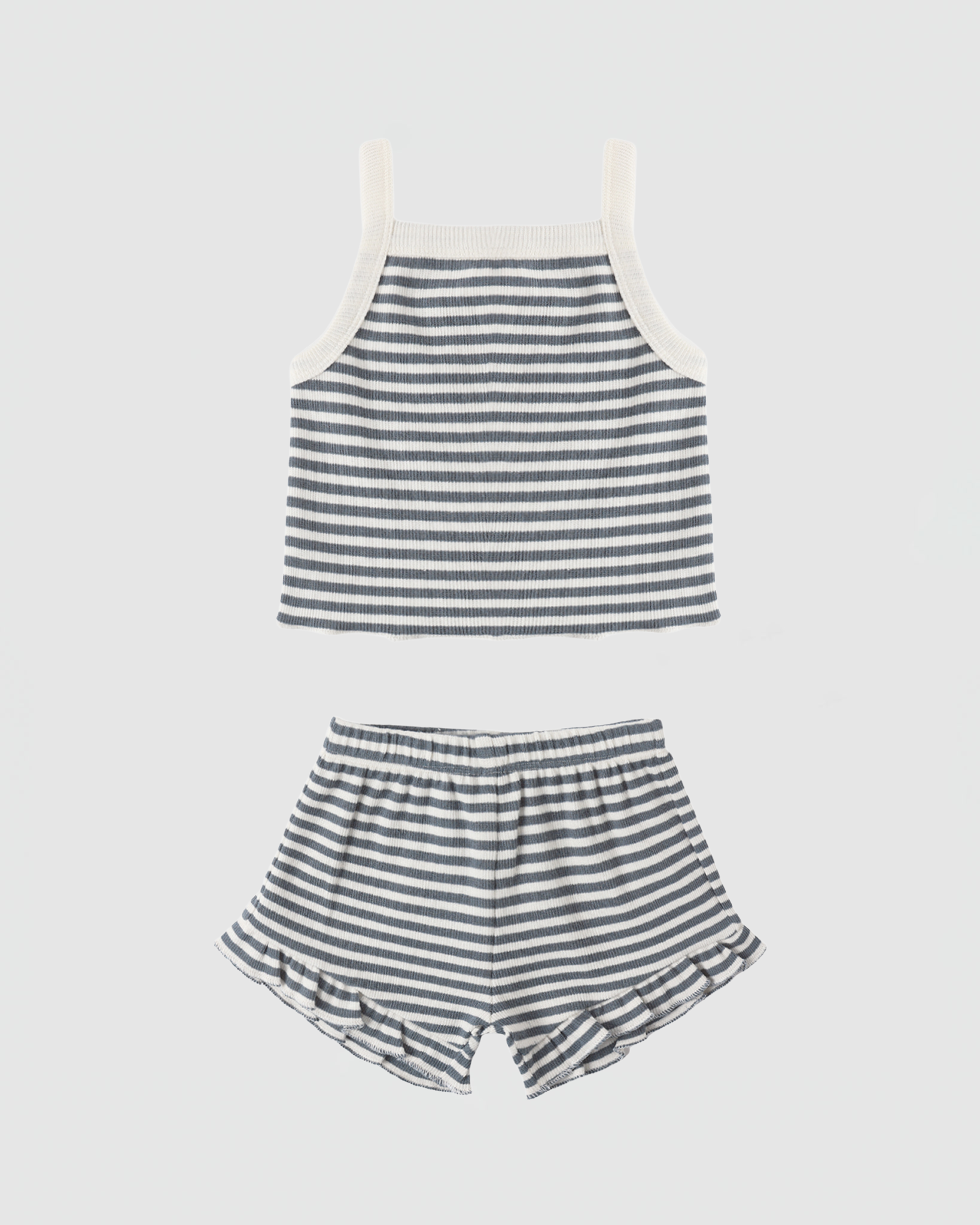 Quincy Mae Evie Tank + Shortie Set In Ocean Stripe