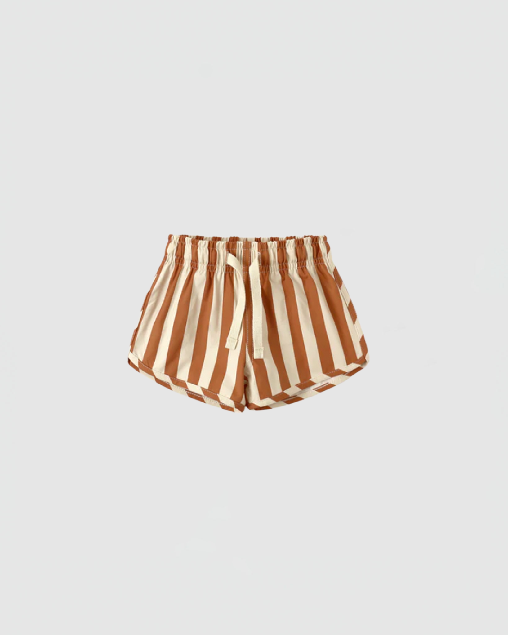 Quincy Mae Boys Swim Short in Retro Poppy Stripe