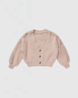 Rylee + Cru Fuzzy Cardigan in Blush