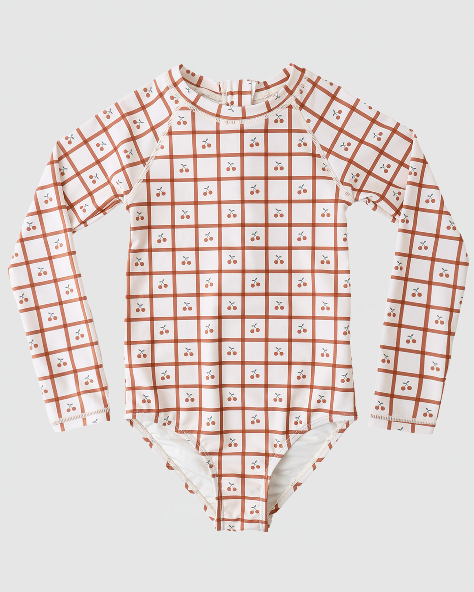 Rylee + Cru Delphine Rashguard One-Piece in Cherry Check