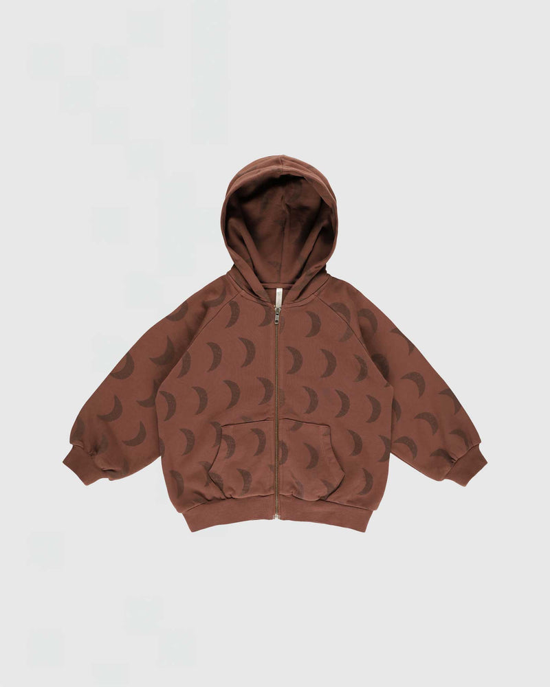 Rylee + Cru Zip Up Hoody in Brick Moons