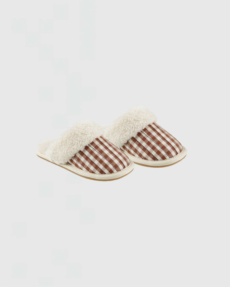 Rylee + Cru Slippers in Brick Gingham