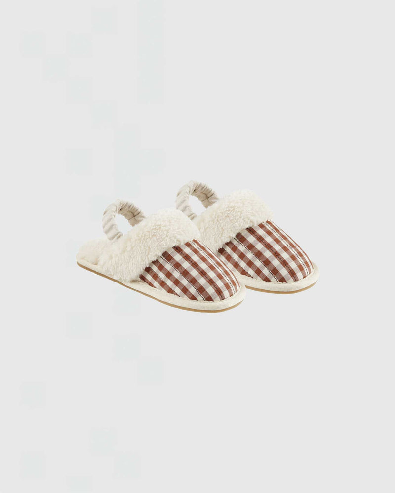 Rylee + Cru Slippers in Brick Gingham