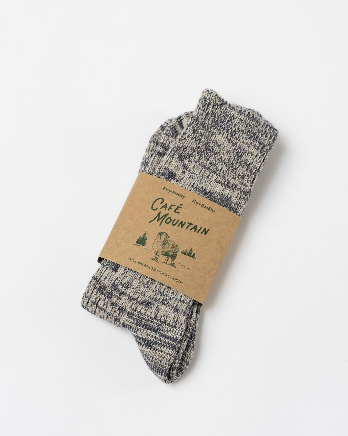 Cafe Mountain Slub Wool Trek Sock in Indigo Mix