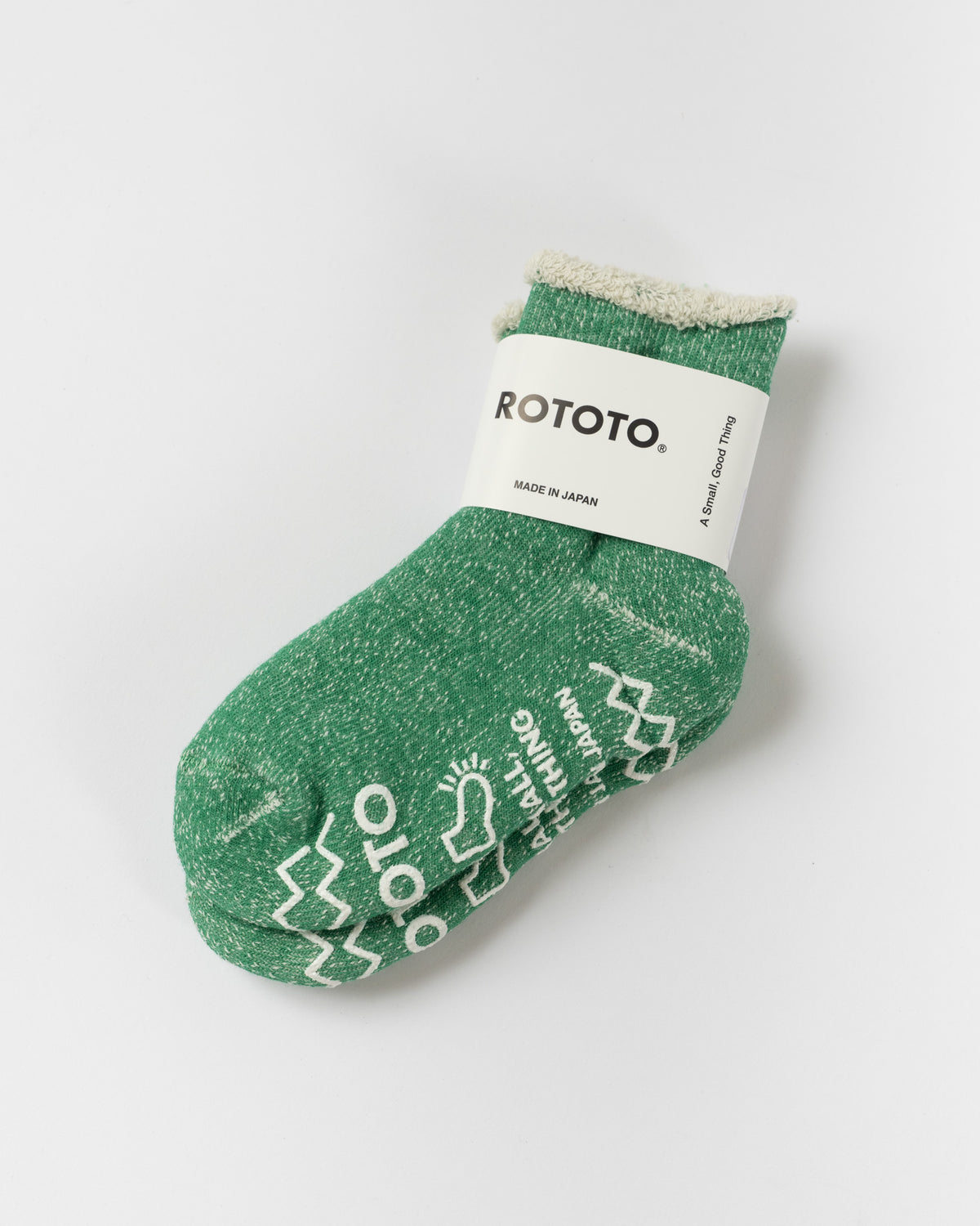 ROTOTO 3012 Kids Double Face Room Socks in Green