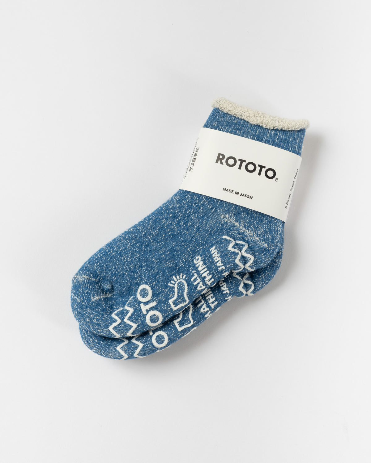ROTOTO 3012 Kids Double Face Room Socks in Blue