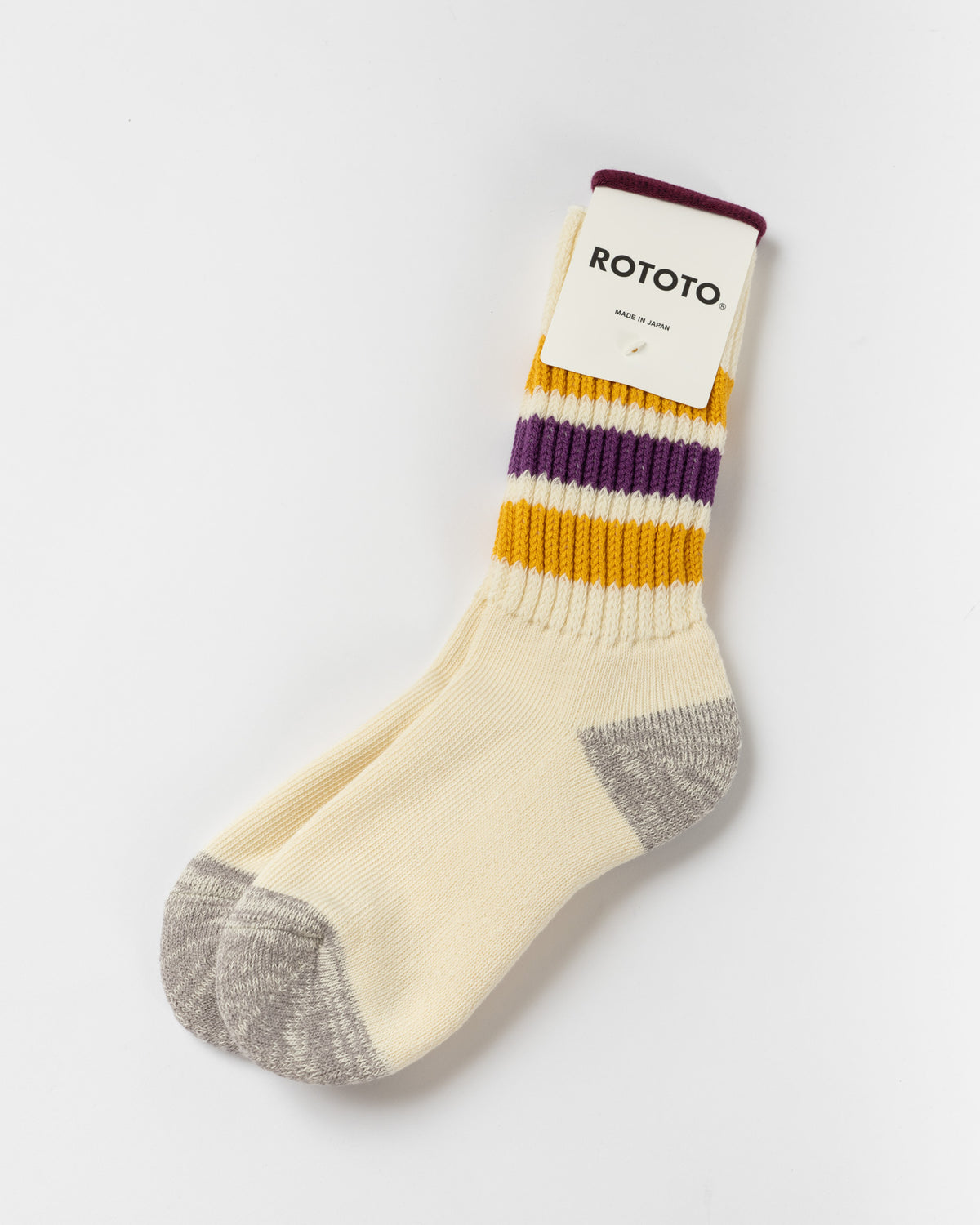 ROTOTO 1255 Socks in Yellow/Purple