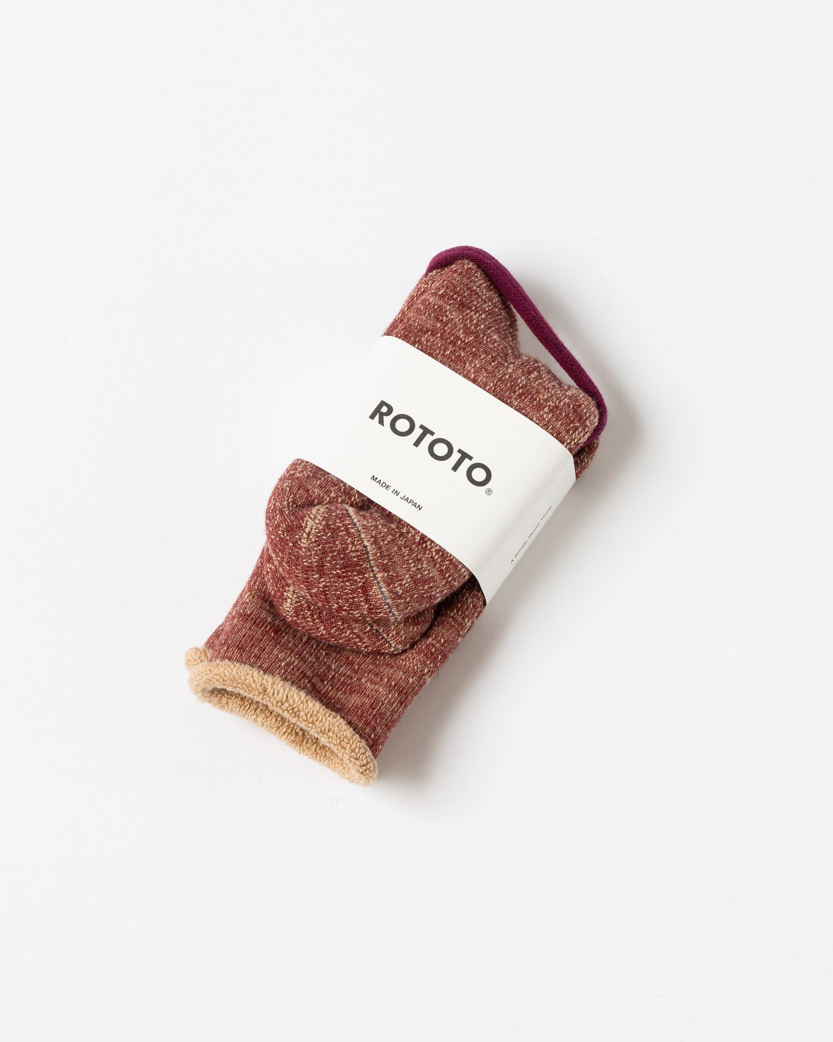 ROTOTO 1001 Double Face Crew Socks in Grape