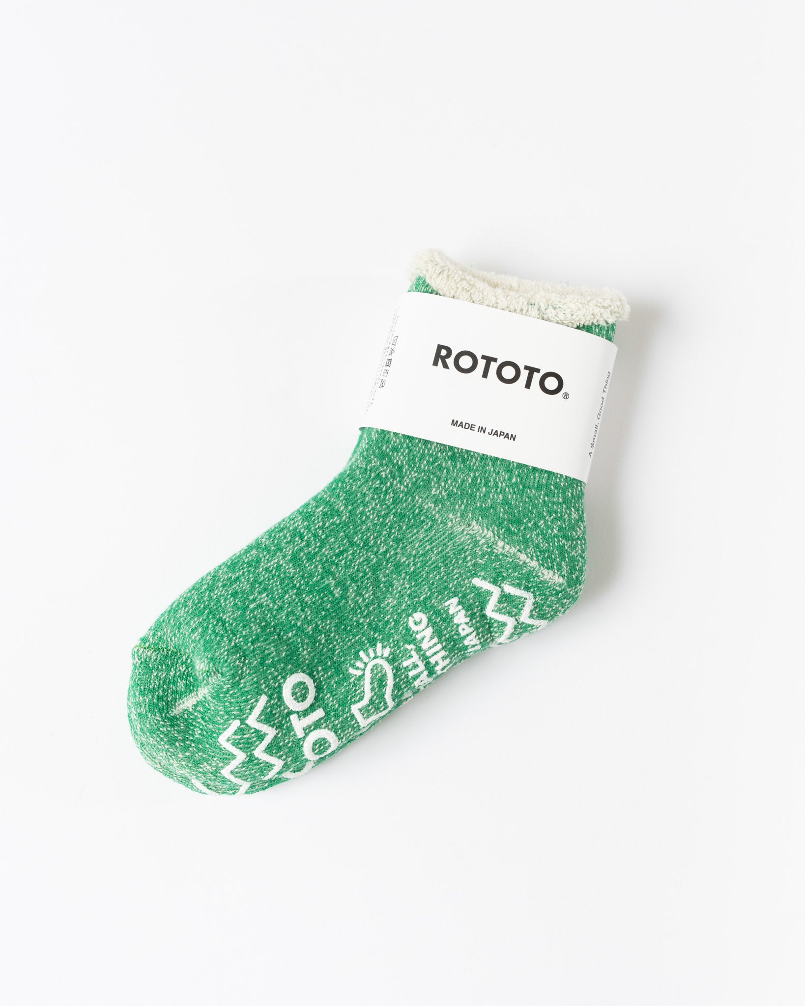 ROTOTO 3012 Kids Double Face Room Socks in Green