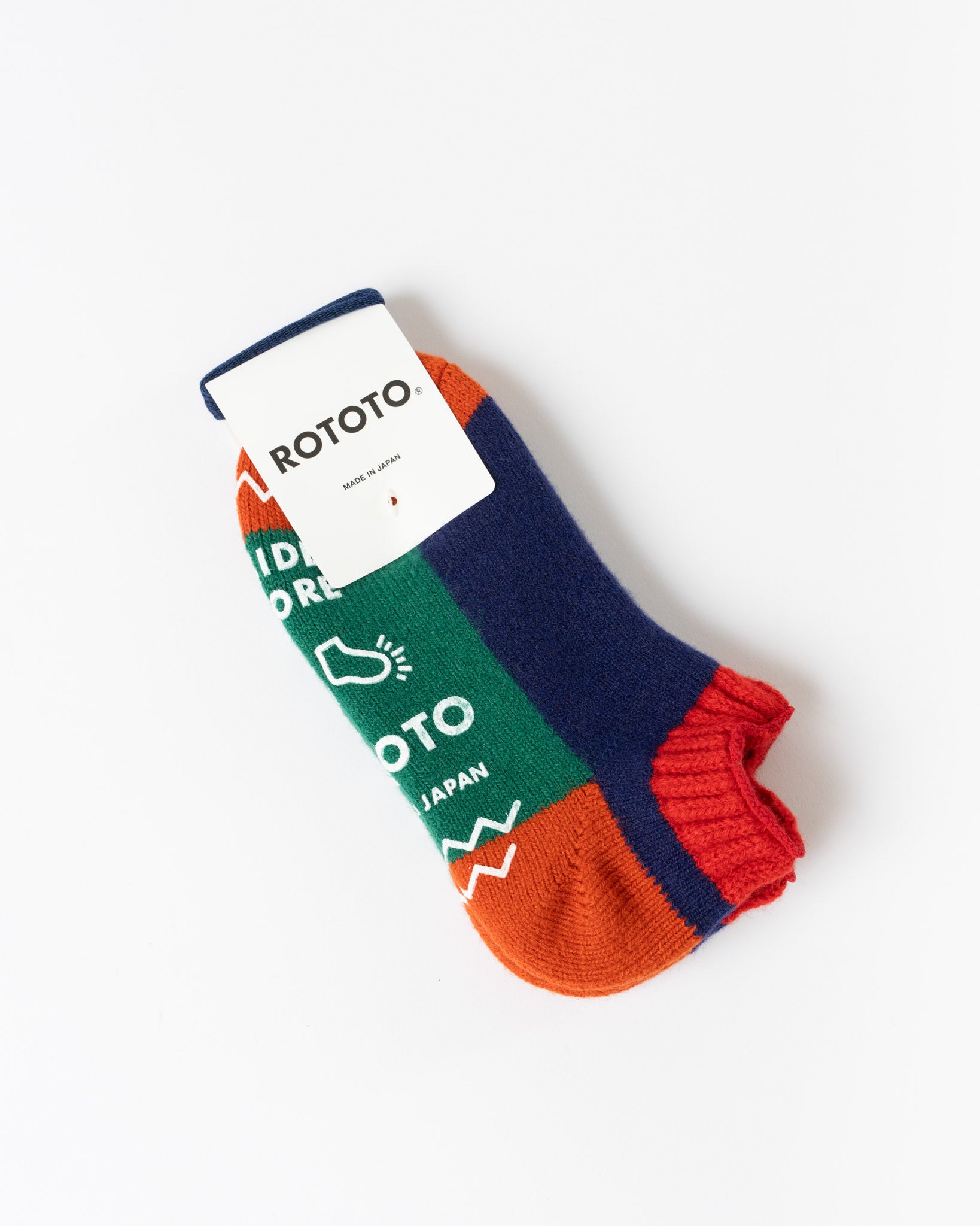 ROTOTO 1545 Pile Sockslipper Multi in Red/Navy Blue