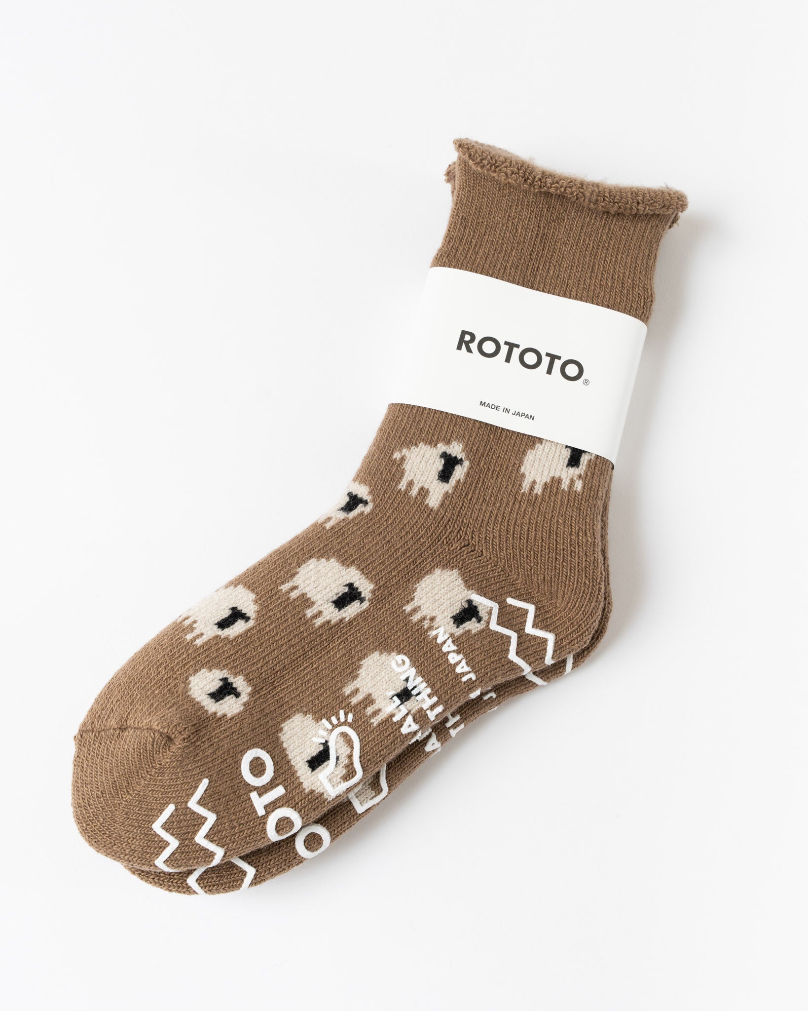 ROTOTO 1559 Pile Room Socks in Brown Sheep