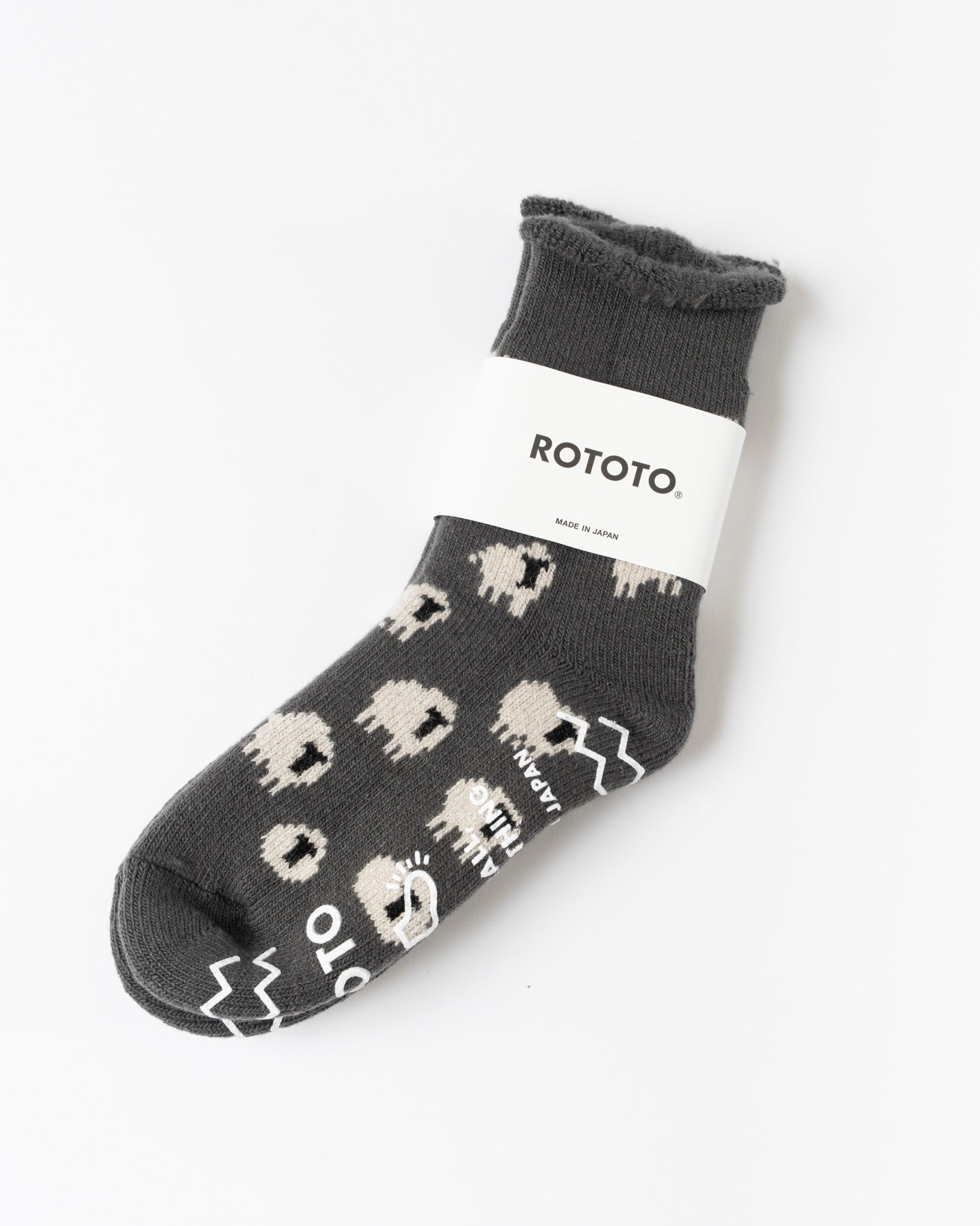 ROTOTO 1559 Pile Room Socks in Dark Gray