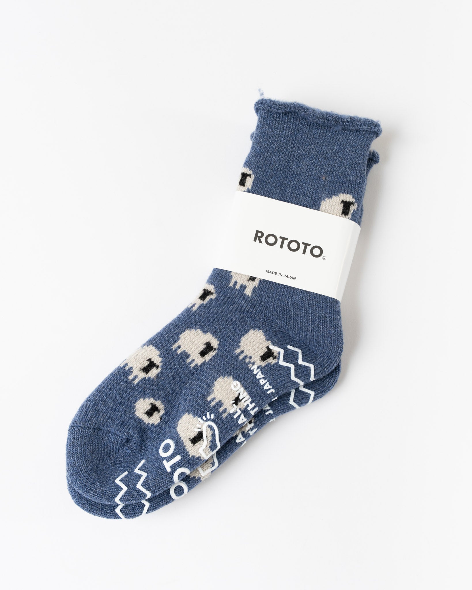 ROTOTO 1559 Pile Room Socks in Blue Sheep