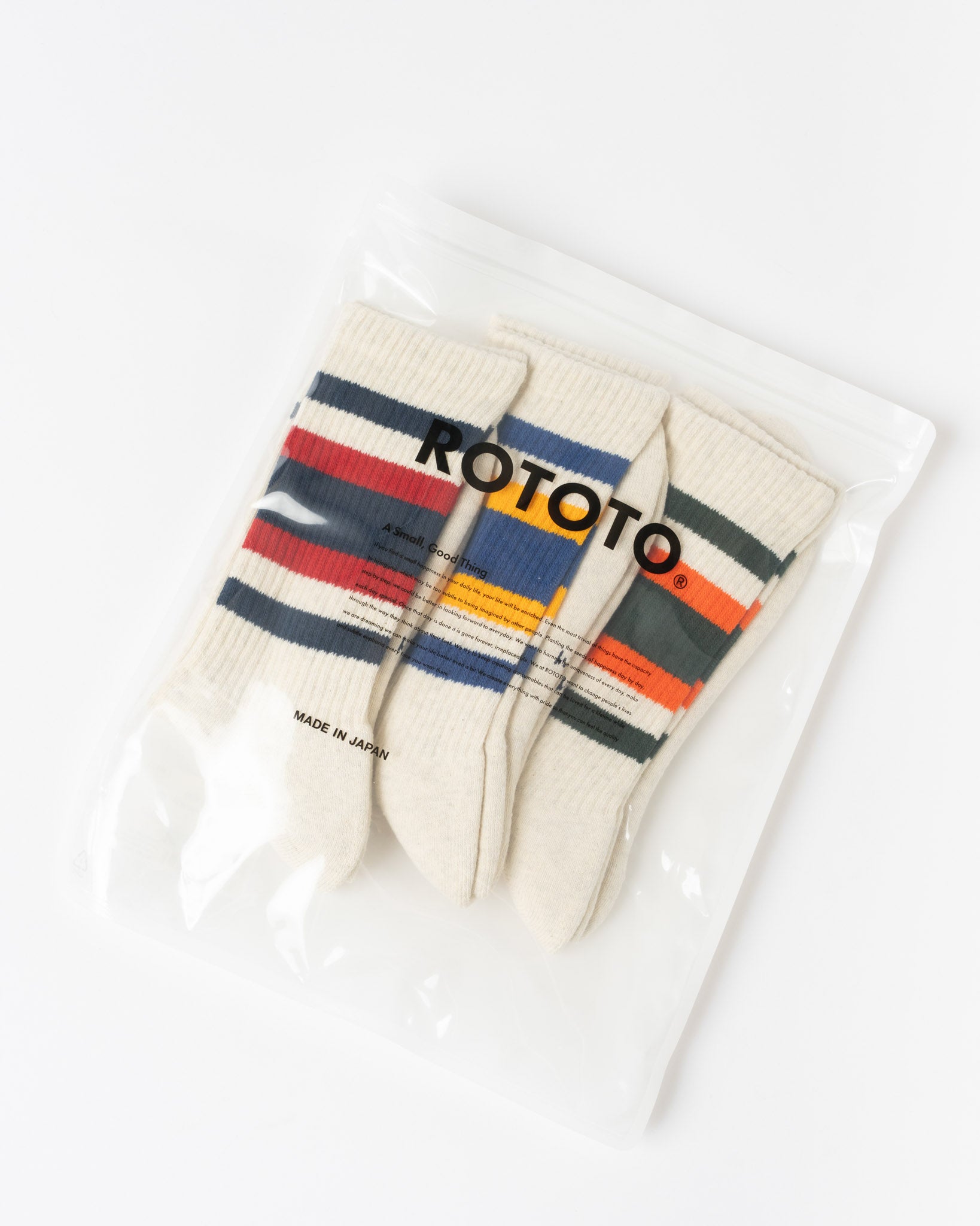 ROTOTO 1622 3-Pack Everyday Athletic Socks Pack A