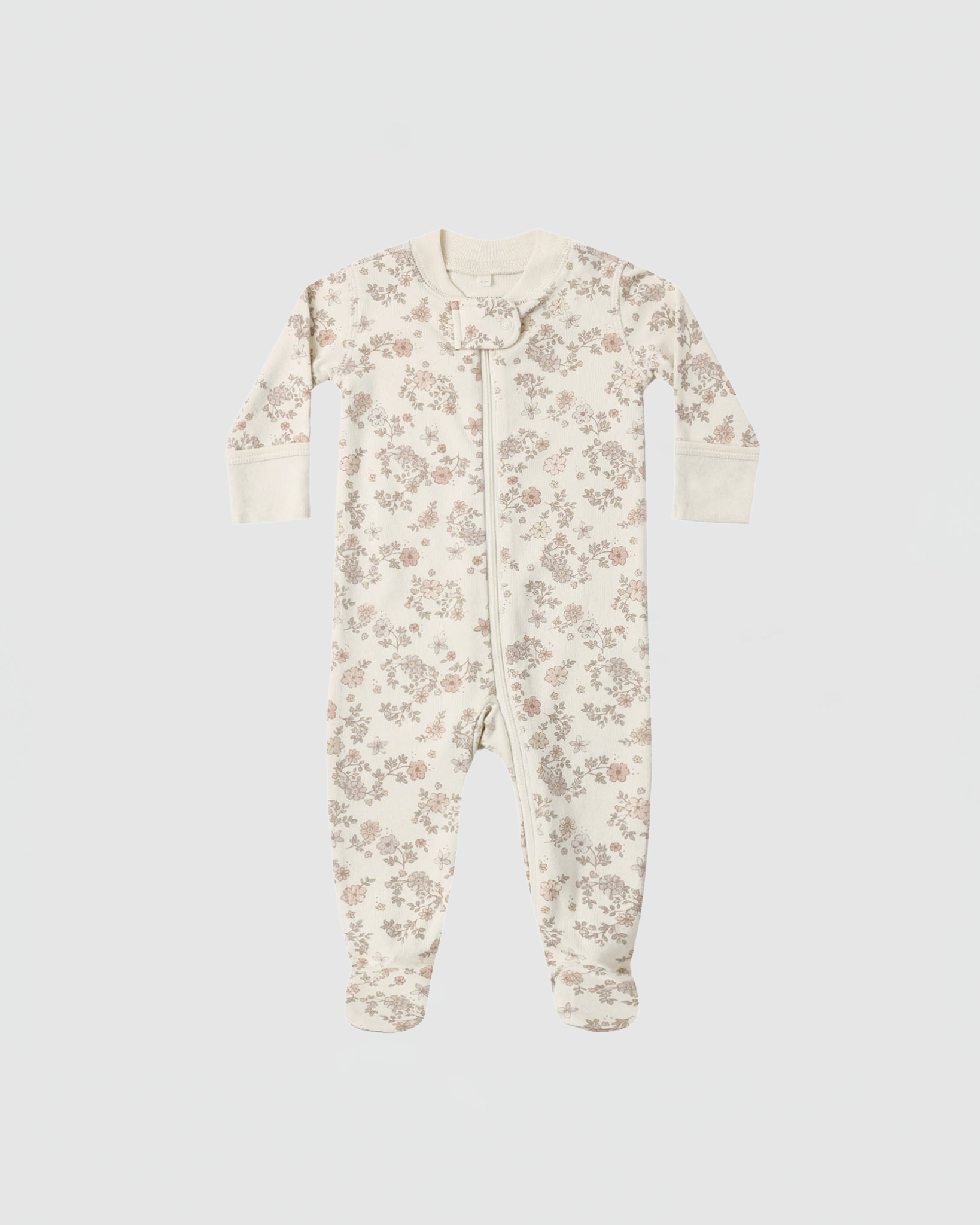 Quincy Mae Zip Long Sleeve Sleeper Footie in Floral Vine