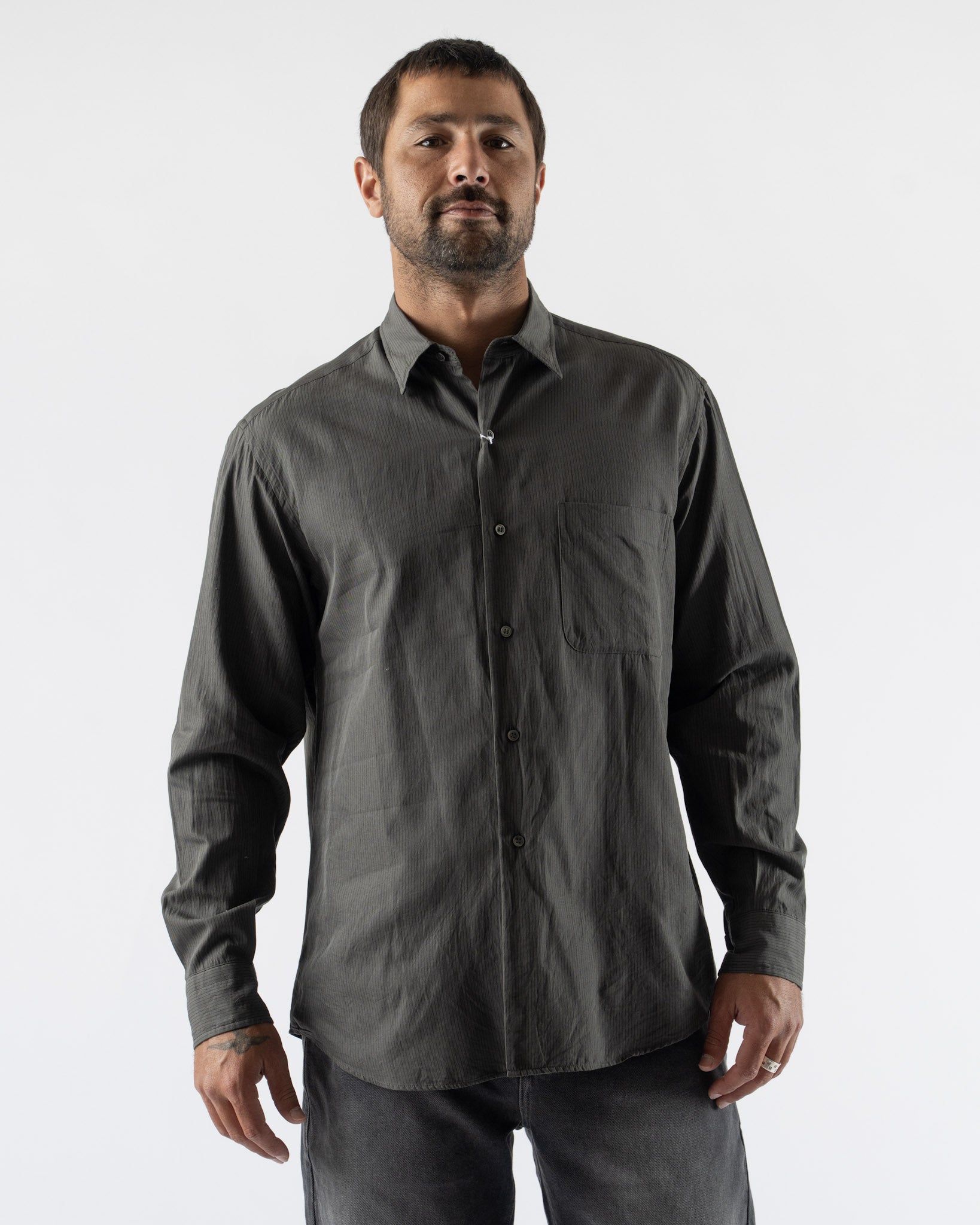 Kaptain Sunshine Regular Stripe Collar Shirt